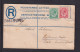 1920 - 4 P. Einschreib-Ganzsache Mit Zufrankatur Ab OMARURU Nach Kolmanskuppe - Afrique Du Sud-Ouest (1923-1990)