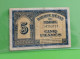 BANQUE D'ETAT DU  MAROC MOROCCO  MARRUECOS 5 FRANCS 01-08-1943... - Marokko