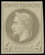 * FRANCE - Poste - 27Be, Non Dentelé, Impression De Rothschild: 4c. Gris - 1863-1870 Napoléon III Lauré