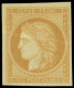 (*) FRANCE - Poste - 36c, Non Dentelé, Réimpression De Granet (pli Transversal): 10c. Bistre-jaune - 1870 Belagerung Von Paris