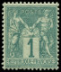 ** FRANCE - Poste - 61, Type I, Signé Calves: 1c. Vert - 1876-1878 Sage (Type I)