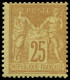 * FRANCE - Poste - 92, 25c. Bistre Sur Jaune - 1876-1898 Sage (Tipo II)