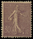 ** FRANCE - Poste - 133b, Violet Très Foncé: 30c. Semeuse Lignée - Unused Stamps