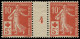 ** FRANCE - Poste - 147, Paire Millésime "4": 10c. + 5c. Croix-Rouge - Unused Stamps