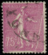 O FRANCE - Poste - 202, Pli Accordéon: 75c. Semeuse Lilas-rose - Used Stamps