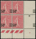 ** FRANCE - Poste - 224c + 224d, Bloc De 4, 2 Exemplaires Valeurs/valeurs Avec Les Barres Et 2 Exemplaires Sans Les Barr - Unused Stamps