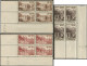 ** FRANCE - Poste - 345/47, 3 Blocs De 4, Cd 1937: Œuvres Sociales Et Sportives Des PTT - Unused Stamps
