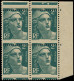 ** FRANCE - Poste - 713i, Bloc De 4 Piquage à Cheval: 2f. Gandon (Spink) - Unused Stamps