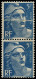 ** FRANCE - Poste - 719Bb, En Paire, 1 Exemplaire Impression Sur Raccord: 5f. Gandon Bleu - Unused Stamps