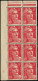 ** FRANCE - Poste - 721c, Bloc De 8 Dont Impression Sur Raccord Sur 2 Exemplaires: 6f. Gandon Rose Carminé - Unused Stamps