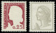 ** FRANCE - Poste - 1263g + H, Gris Omis + Rouge Omis: 0.25 Decaris - Unused Stamps