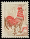 (*) FRANCE - Poste - 1331A, Couleur Verte Absente, Signé Calves: 30c. Coq (Spink) - Ungebraucht