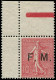 ** FRANCE - Franchise - 4, Coin De Feuille: 10c. Semeuse Rose - Military Postage Stamps
