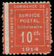 * FRANCE - Guerre - 1, Valencienne: 10c. Vermillon, Signé - War Stamps