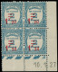 ** FRANCE - Taxe - 64, Bloc De 4 Coin Daté 10/01/1927: 1.20f. S. 2f. Bleu - 1859-1959 Neufs
