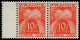 ** FRANCE - Taxe - 86, En Paire, 1 Exemplaire Pli Accordéon: 10f. Rouge-orange - 1859-1959 Neufs