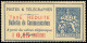 (*) FRANCE - Téléphone - 21, Bulletin De Communication: 0.15 Sur 25c. Bleu Sur Chamois - Telegraphie Und Telefon
