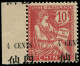 ** CHINE FRANCAISE - Poste - 76, Surcharge à Cheval, Bdf: 4c. S. 10c. Rose - Ungebraucht