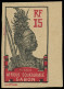 * GABON - Poste - 54, Essai Non Dentelé, Cdf: 15c. Guerrier Rouge Et Noir - Autres & Non Classés