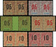 ** GUYANE - Poste - 66Aa/68Aa + 70Aa/72Aa, 6 Paires Chiffres Espacés Tenant à Normal - Unused Stamps