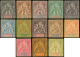 (*) INDE FRANCAISE - Poste - 1/13, Complet, Non Dentelés Sur Bristol, Dentelure Figurée: Groupe - Andere & Zonder Classificatie