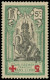 * INDE FRANCAISE - Poste - 45Ca, Surcharge Rouge Renversée, Signé Calves: 5c. Vert Et Noir - Unused Stamps