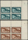 ** INDOCHINE - Poste Aérienne - 46/47, Blocs De 4 Coin De Feuille - Airmail