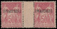 * LEVANT FRANCAIS - Poste - 6, Type I, Paire Interpanneau: 2p. Sur 50c. Rose - Unused Stamps