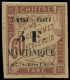 * MARTINIQUE - Poste - 60, "U" De "Postaux" Manquant, Signé: 5f. S. 60c. Brun Sur Paille (Maury) - Unused Stamps