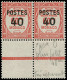 ** MONACO - Poste - 146/46a, En Paire, 1 Exemplaire Petit Zéro: 40c. S. 60c. Rouge - Neufs