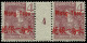 * MONG-TZEU - Poste - 19, Paire Millésime "4": 4c. Lilas-brun S. Gris - Unused Stamps