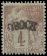 (*) OBOCK - Poste - 3, Signé JF Brun: 4c. Lilas-brun - Neufs