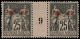 * PORT-SAID - Poste - 11, En Paire Millésime "9": 25c. Noir S. Rose - Unused Stamps
