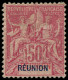 * REUNION - Poste - 42a, Double "Réunion" Bleu Et Rouge, Signé: 50c. Rose - Nuevos