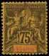 * REUNION - Poste - 43a, Double "Réunion": 75c. Violet-noir S. Jaune - Unused Stamps