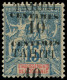 * TAHITI - Poste - 33b, Double Surcharge à Cheval: 10c. S. 15c. Bleu - Unused Stamps