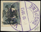 O ALBANIE - Poste - 9, Sur Petit Fragment, Surcharge Noire, Signé Bloch: 2p. Bleu - Albanie