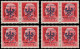 ** ALLEMAGNE 39/45 - LAIBACH - Poste - Michel 9 I/IV, Les 4 Variétés Toutes En Paires: 75c. Rose - Occupation 1938-45