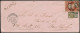 LET ETATS UNIS - Locaux - Scott 15 L 14, "Blood & Cie" (1c) Bronze Sur Enveloppe 22/10/1856 Avec Timbre USA 3c. Brun - Autres & Non Classés