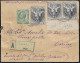 1919 - Lettera Assicurata Da Napoli Per Torino (Sassone N.104, N.81) Valore Catalogo 1.125 - Poststempel