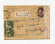 !!! CONGO BELGE, LETTRE RECO DE COSTERMANSVILLE DE 1944 POUR DURBAN AVEC CENSURE SUD AFRICAINE - Covers & Documents