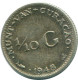 1/10 GULDEN 1948 CURACAO NIEDERLANDE SILBER Koloniale Münze #NL11966.3.D.A - Curaçao