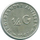 1/4 GULDEN 1967 ANTILLAS NEERLANDESAS PLATA Colonial Moneda #NL11510.4.E.A - Niederländische Antillen