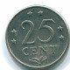 25 CENTS 1970 ANTILLES NÉERLANDAISES Nickel Colonial Pièce #S11425.F.A - Niederländische Antillen