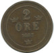 2 ORE 1883 SWEDEN Coin #AD021.2.U.A - Suède