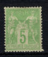 SAGE N°102 5c Vert-Jaune (N/B) NEUF* - 1898-1900 Sage (Type III)