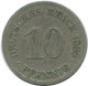 10 PFENNIG 1888 E RARE DEUTSCHLAND Münze GERMANY #AE470.D.A - 10 Pfennig