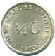 1/4 GULDEN 1970 NETHERLANDS ANTILLES SILVER Colonial Coin #NL11631.4.U.A - Netherlands Antilles