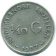 1/10 GULDEN 1957 NETHERLANDS ANTILLES SILVER Colonial Coin #NL12159.3.U.A - Netherlands Antilles