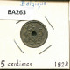 5 CENTIMES 1928 FRENCH Text BÉLGICA BELGIUM Moneda #BA263.E.A - 5 Cents